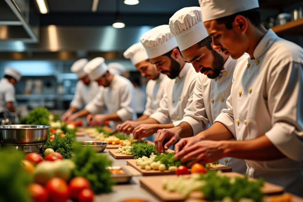 Cuisiniers en intérim dans un restaurant de qualité