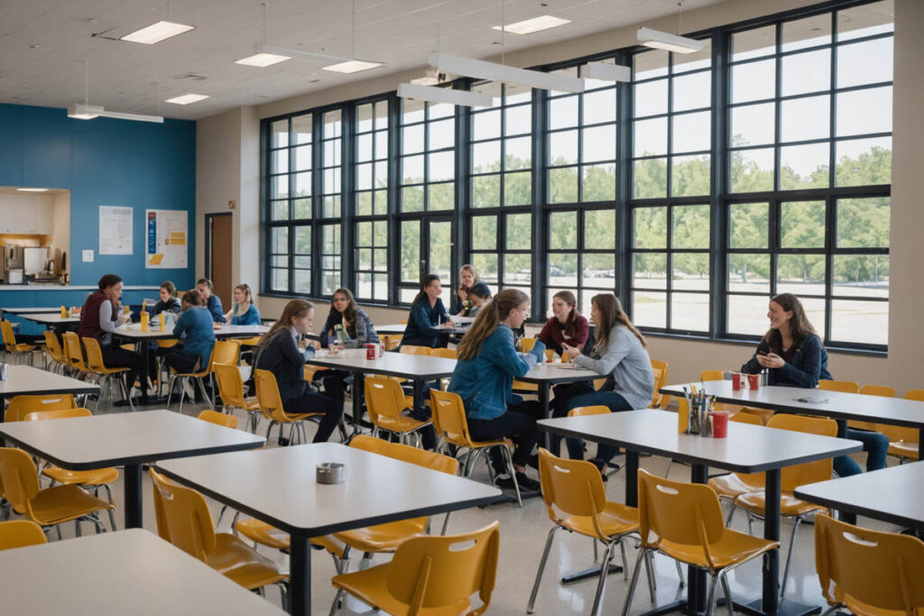 Mobilier de cantine résistant et entretenu