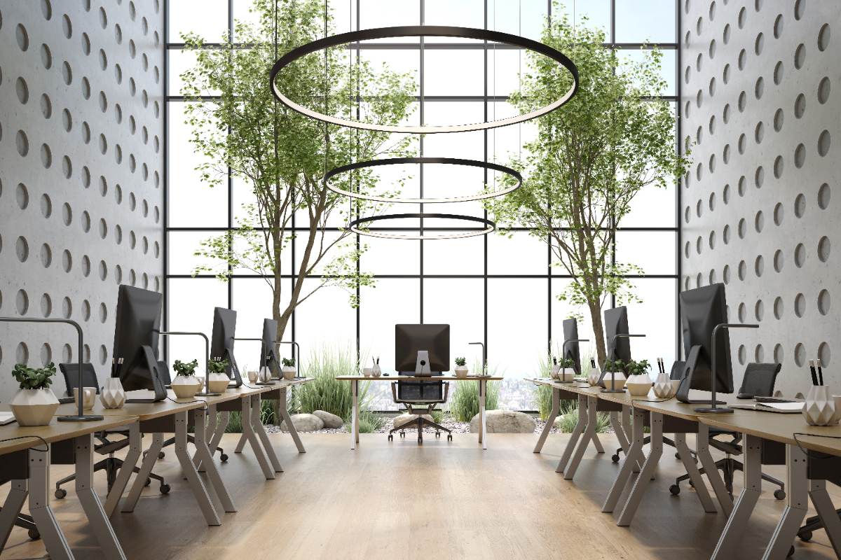 Intérieur d'un bureau conceptuel moderne